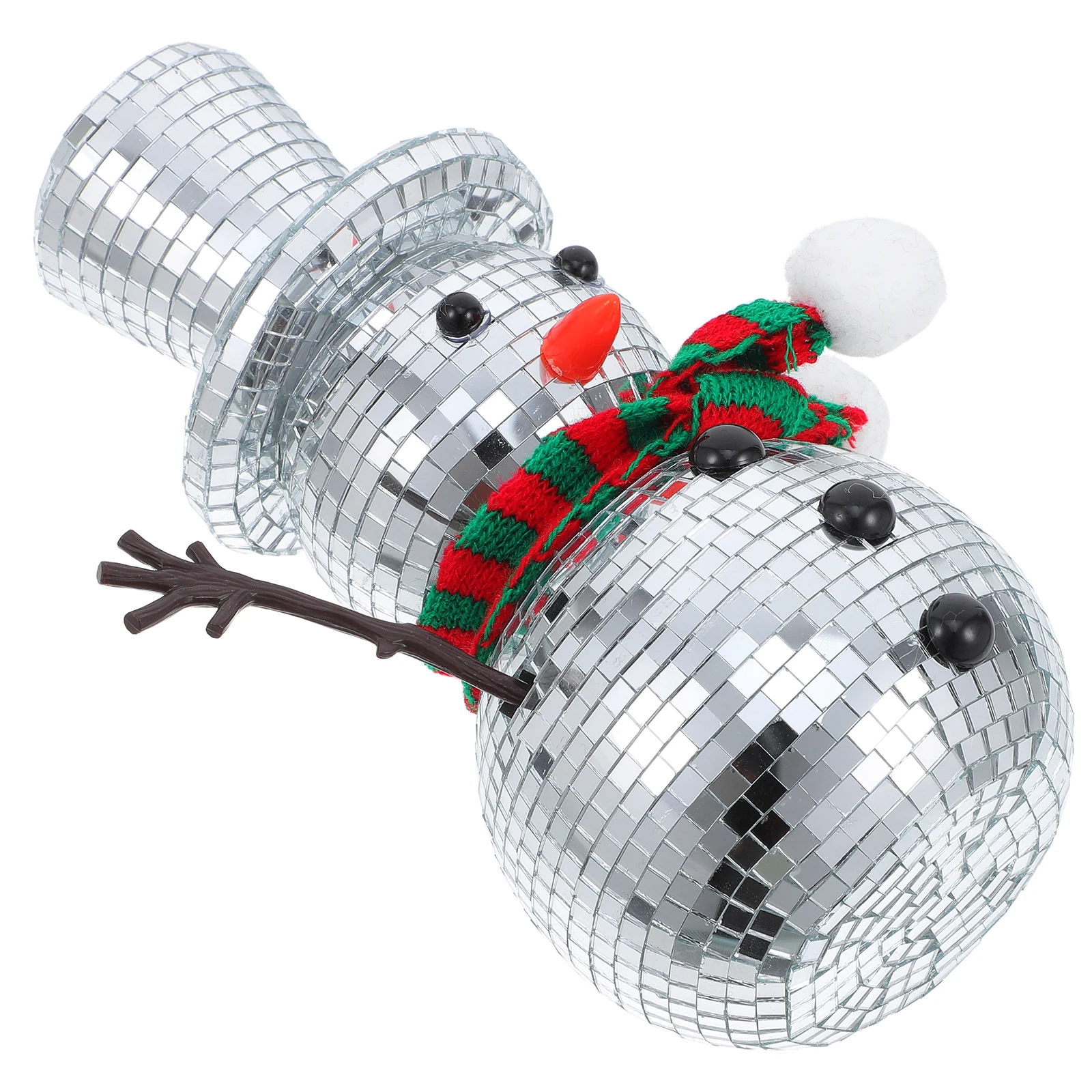 

Snowman Disco Ball Mirror Figurine Home Decor Table Christmas Reusable Resin Mini Holiday Ornament PARTY DECORATIONS