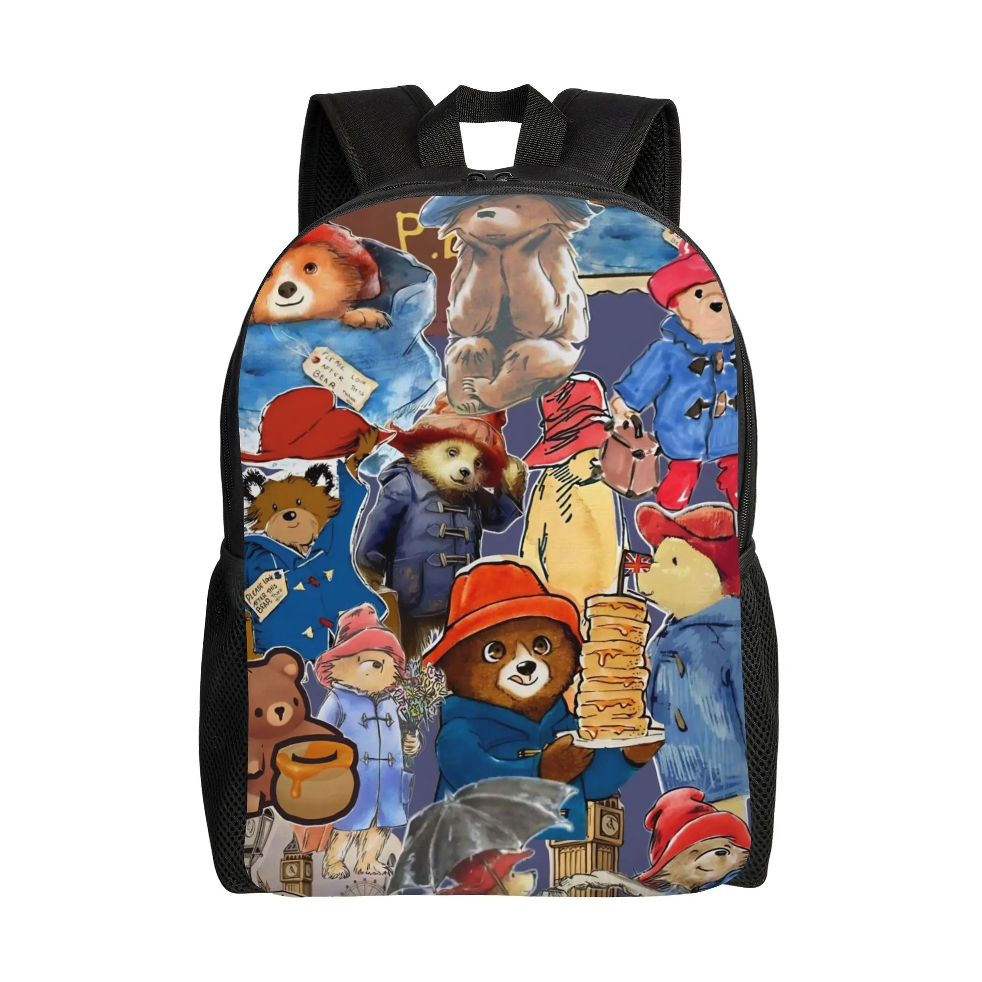

London Bear Backpack for Men Women Teenage Student Hiking Travel Daypack Paddingtons College Canvas Bags Sports