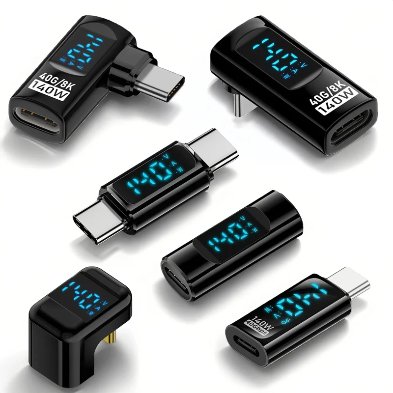 

140W Digital Display USB4.0 40Gbps Type-C OTG Adapter 8K@60Hz Vedio USB-C Cable Fast Charge Converter For Notebook Macbook Phone