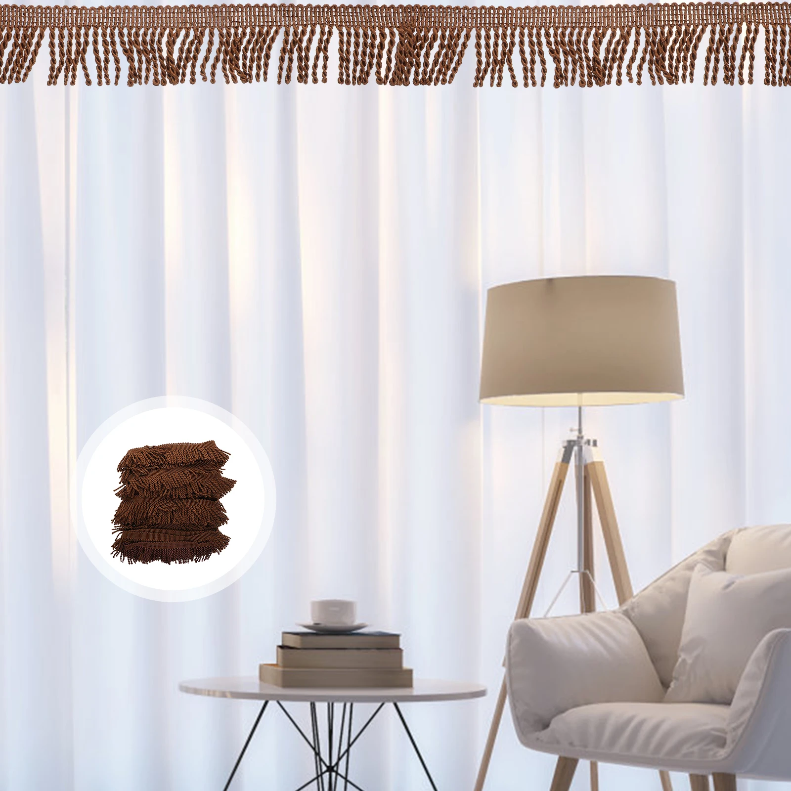 

Fringed Trim Tassel Border Elegant DIY Sewing Lace for Curtains Lamp Shades Roller Shades Home Decoration Fringed Trim