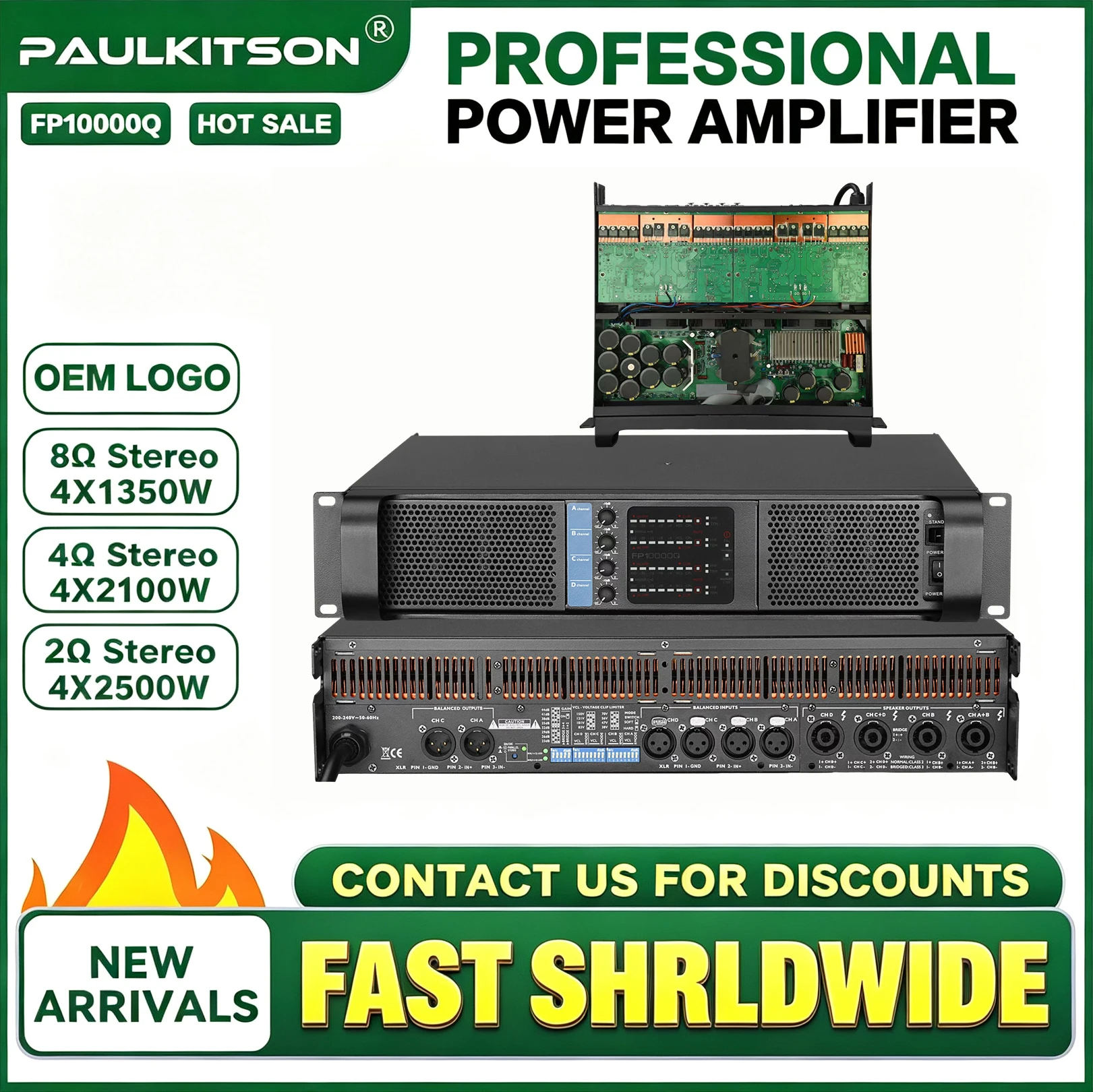 Outdoor Power Amplifier - Paulkitson FP10000Q Four Channel Power Amplifier