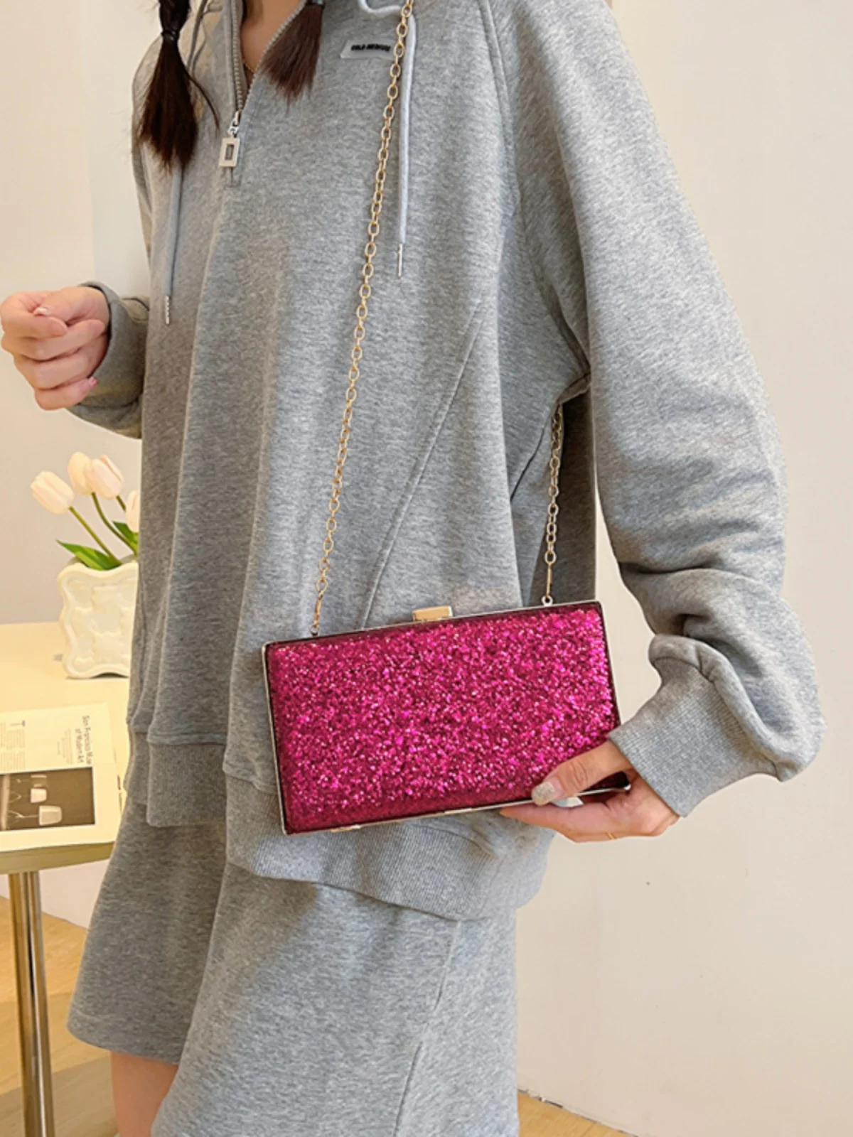 

Вечерняя сумка iny с блестками, женская маленькая квадратная сумка через плечо, модная сумка Par Box, ручная сумка Yanino, брендовая искусственная кожа