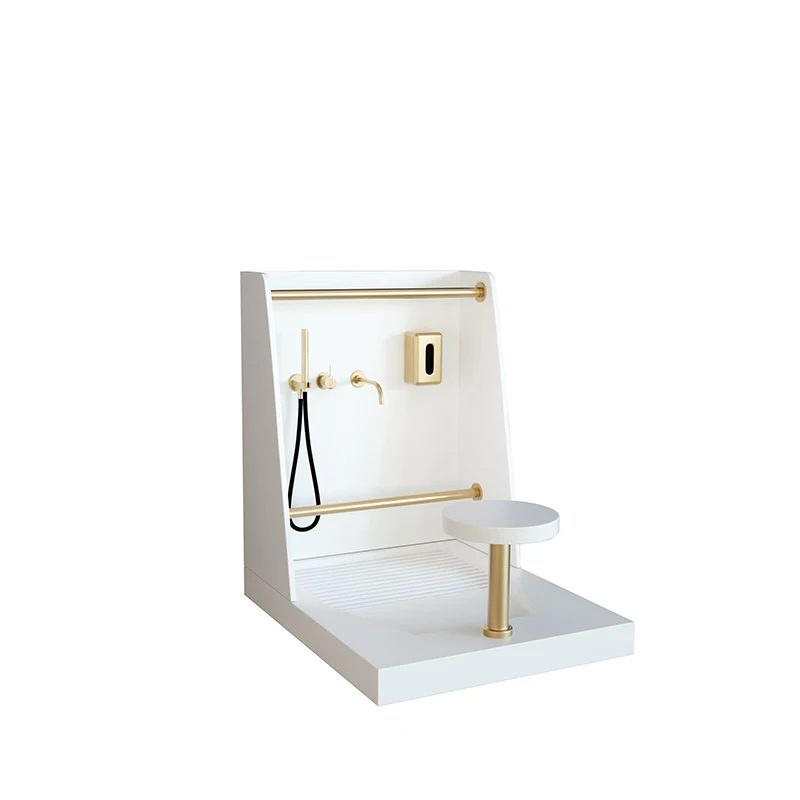 Automatische moderne design kunststof Wudu-voetwasser met eenvoudig te reinigen gebedskraan met één gat, geschikt voor