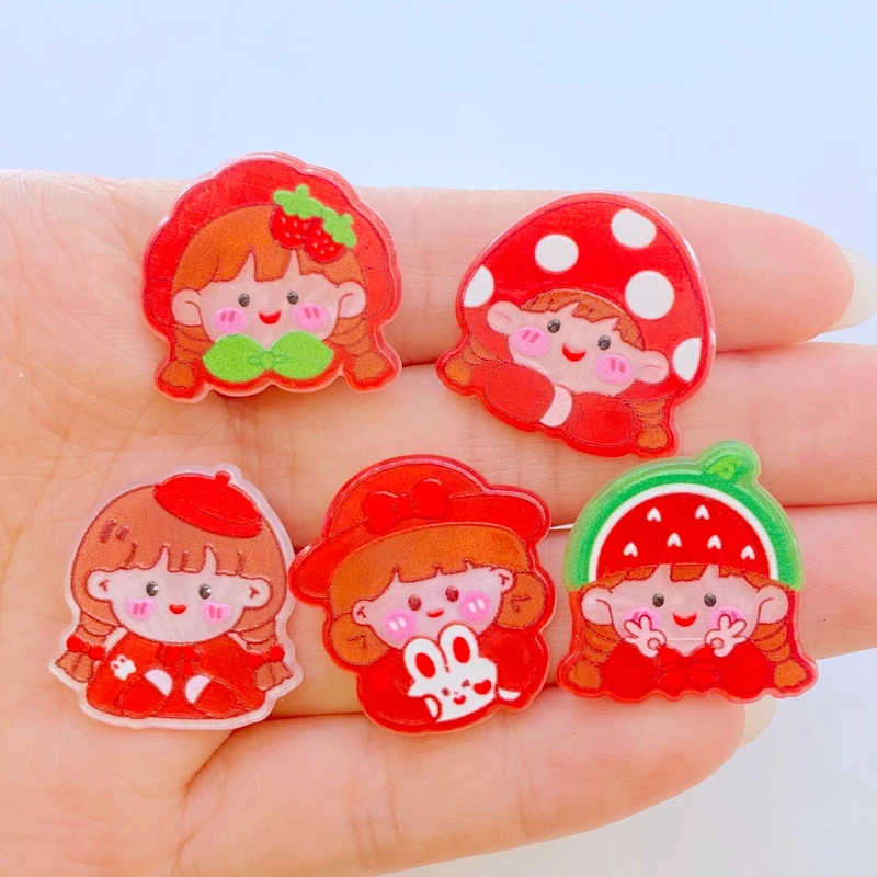 10Pcs Neue Nette Mini Cartoon Acryl Kleines Mädchen Harz Scrapbooking DIY Schmuck Handwerk Dekoration Zubehör