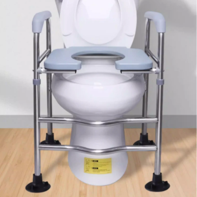 Toilet Booster Chairs with Handrails Portable Elderly Toilet Seat Easy Clean CommodeToilet Senior Mobility Aids Bathroom Helper