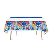 108*180cm Cartoon Sonic Tablecloth Birthday Party Decorations Disposable Tableware Cartoon TableCover Baby Shower Kids Party