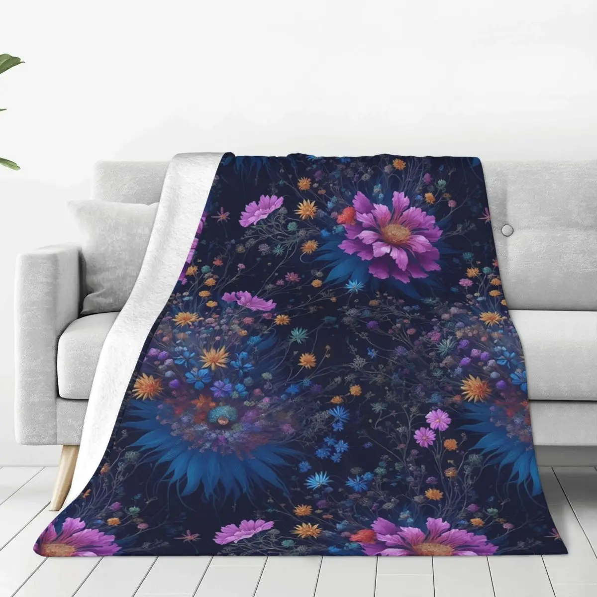 Colorful Enchanted Wildflowers Blanket Flannel Portable Sofa Throw Blankets For Home Bedroom Office Throws Bedspread Quilt