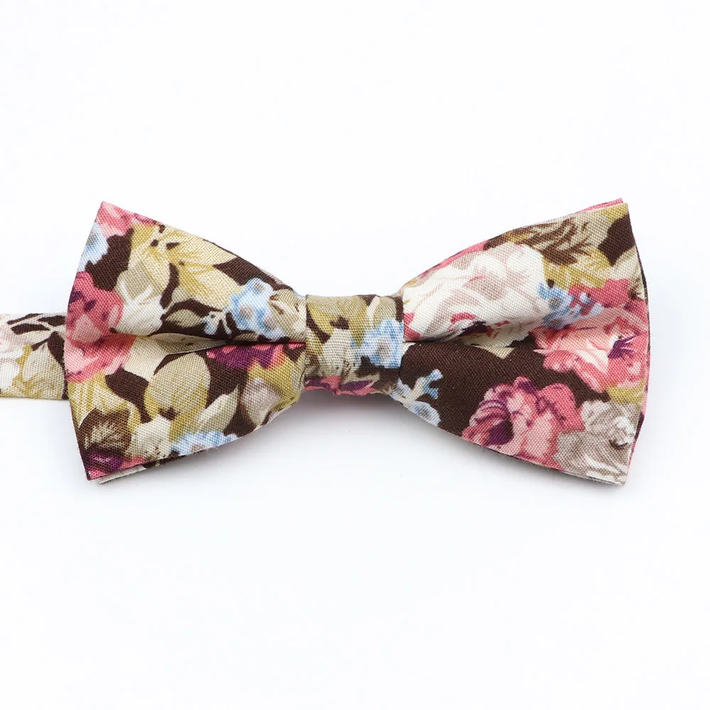 New Colorful Floral Bow Ties Fashion Cotton Print Bowtie Neckties For Kids Chlidren Boy Wedding Party Suits Butterfly Cravats