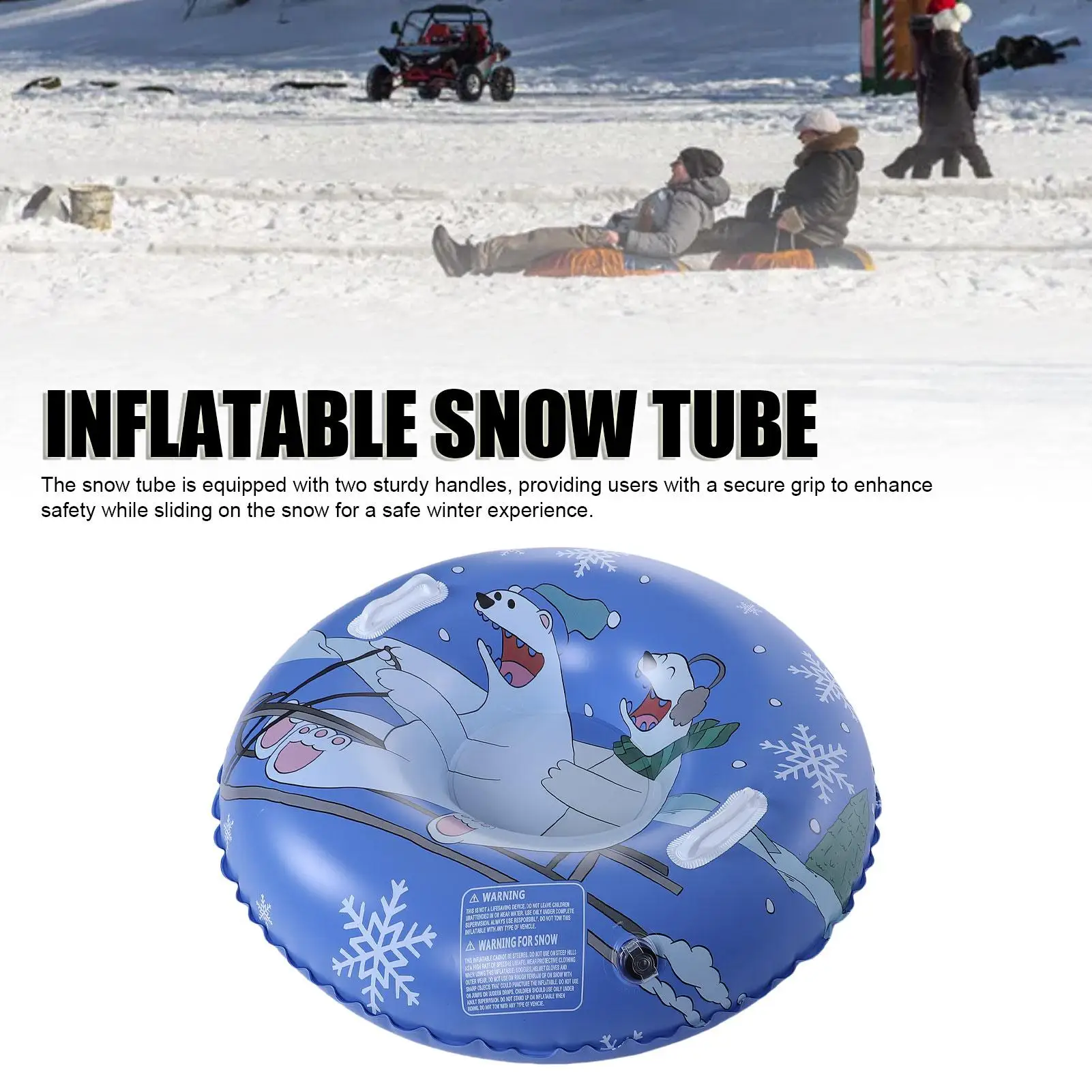 

Надувные снежные трубки с утолщенным дном, 36-дюймовые детские сани с ручками, 2 ремонтные заплатки для зимнего катания на открытом воздухе