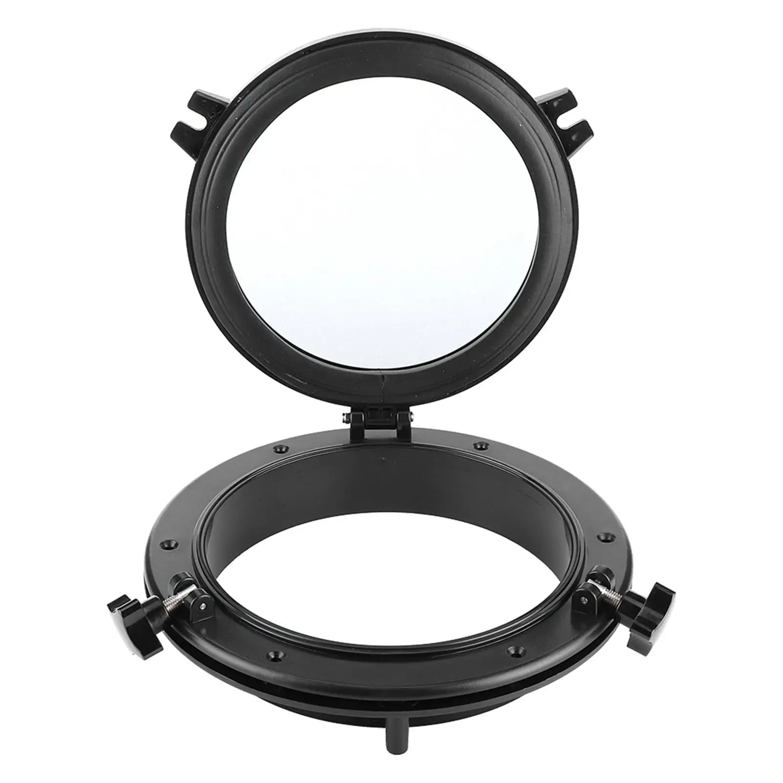 Portátil Rodada Stalinite Janela para RV Barco Iate, Universal Marinha Porthole, Preto, 10"