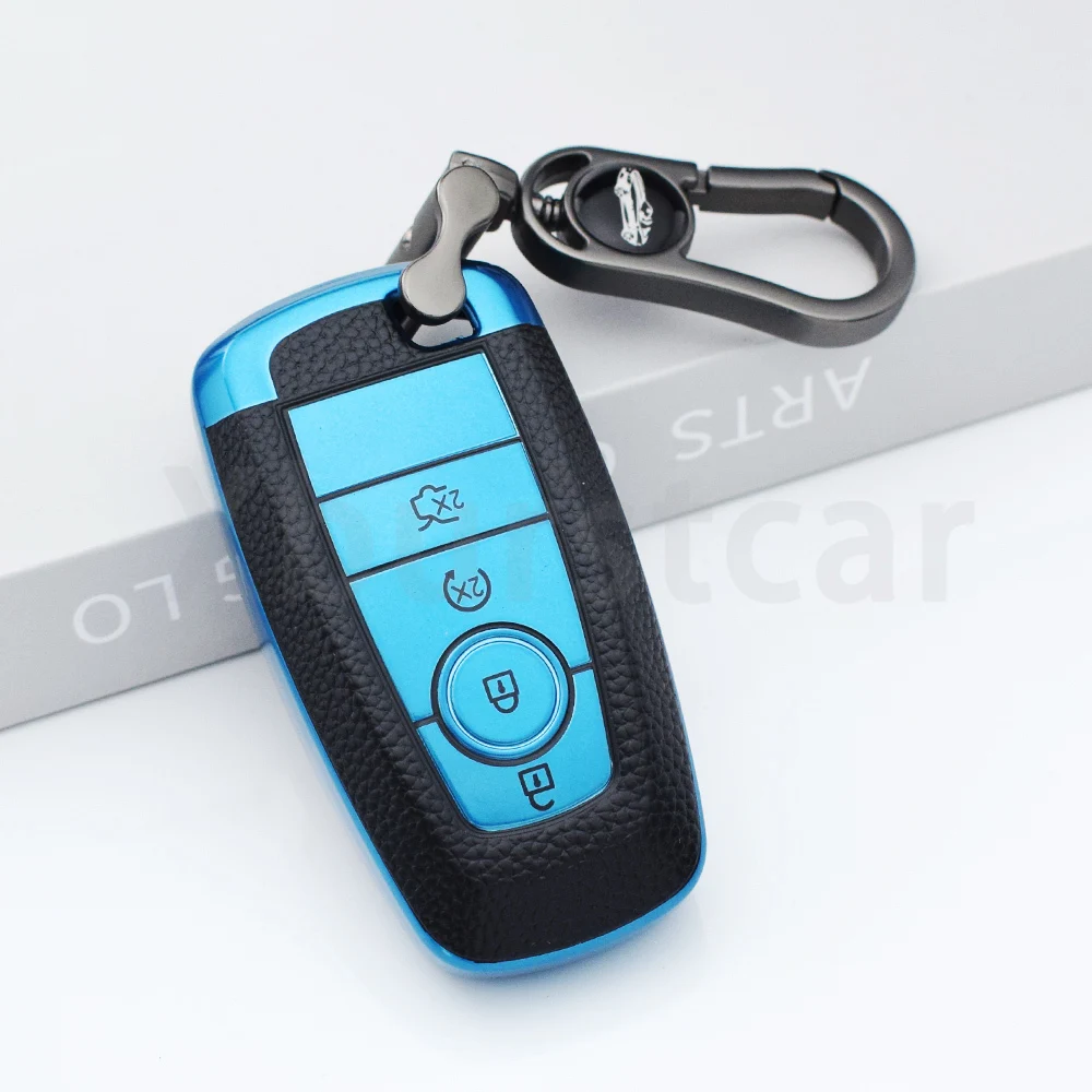 Leather Remote Car Key Fob Cover Case Holder Bag For Ford F-150 5 Leather Remote Car Key Fob Cover Case Holder Bag For Ford F-150 5