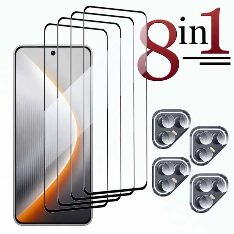 

8в1 для Tecno Pova 7Ultra, пленка из закаленного стекла 9H, стекло для переднего экрана с защитой от царапин Pova7Ultra, мягкая оптоволоконная пленка для линз