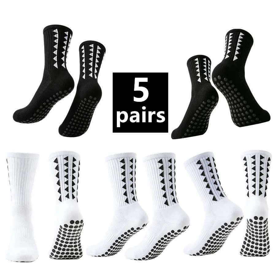 5 Paar rutschfeste Sportsocken für Herren und Damen, zum Wandern, Radfahren, professionelle, atmungsaktive, stoßfeste Sportsocken mit Handtuchboden