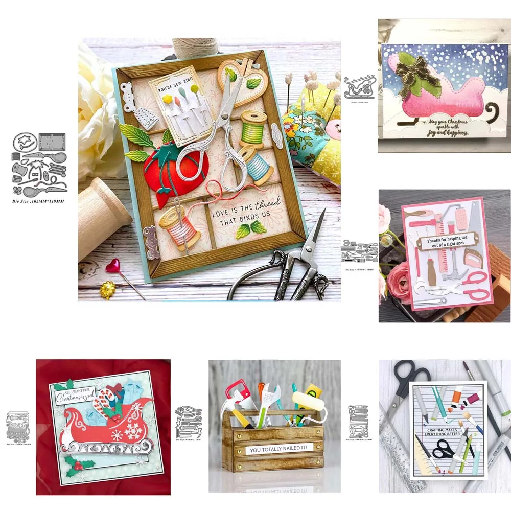Werkzeugset Weihnachtsschlitten Metall Stanzformen Schablonen DIY Scrapbooking Dekorative Prägung Handwerk Stanzschablone Form