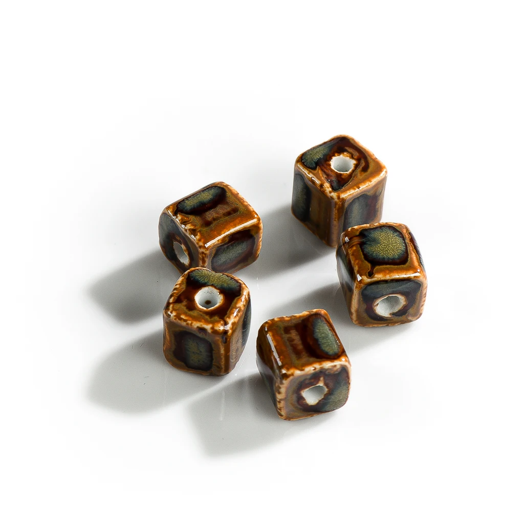 Large Square UFO Shaped Ceramic Beads Exquisite Jewelry Accessories Making Materials #XN577