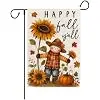Happy Fall Y'All Garden Flag Double Sided Autumn Thanksgiving Garden Flag Scarecrow Garden Flags for Outdoor Lawn Indoor llz