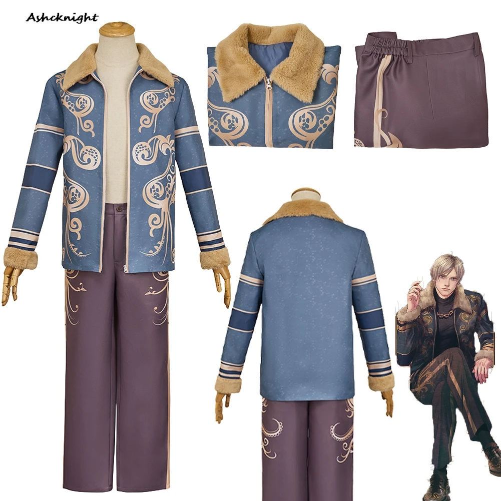 biohazard-game-leon-kennedy-cosplay-clothing-top-pants-for-men-party-disguise-roleplay-halloween-male-carnival-outfits-suit