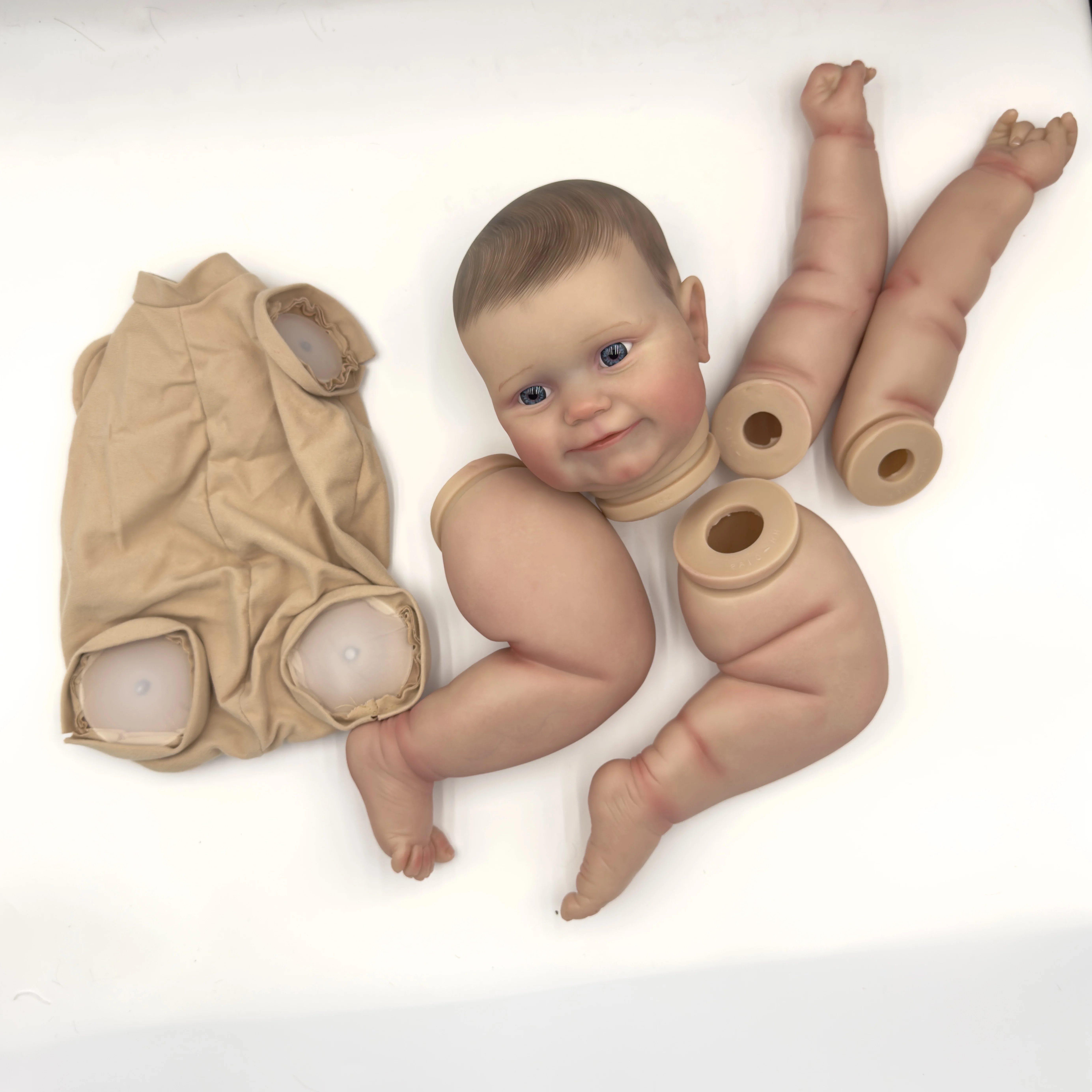 Kit de boneca reborn NPK Maddie de 20 polegadas, cor pintada com toque suave, corpo e olhos incluídos, certificação COA
