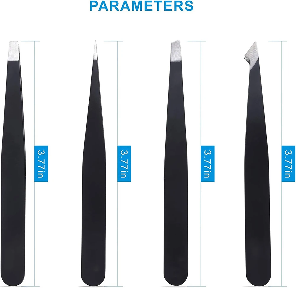 4PCS Tweezers Set Professional Makeup Tools Stainless Steel Tweezers for Eyebrows for Facial Hair and Ingrown Hair Removal view 5