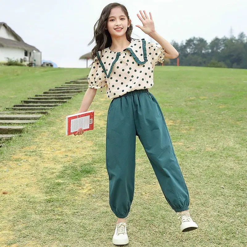 

Children's Clothing Girl Setup Suit Girls Top Shirts Summer Clothes Kids 4 Years Sets 11 12 Fashion Letters 6 7 Outfits Costumes
