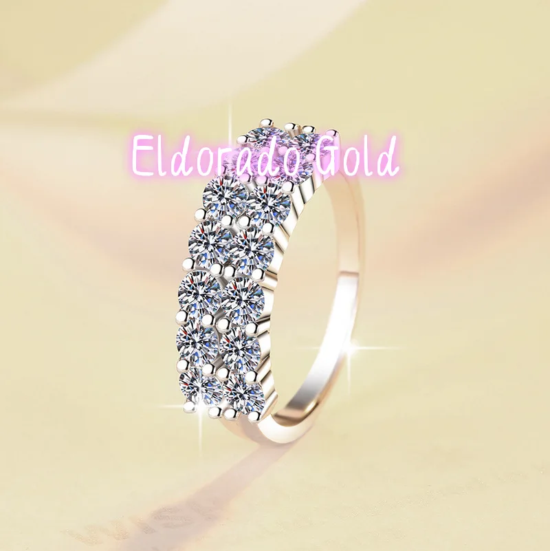 

Кольцо Eldorado Gold с муассанитом 1,4 карата, кубинское, для женщин, из платины PT950, с частичной инкрустацией, сверкающее, помолвочное, высококачественное