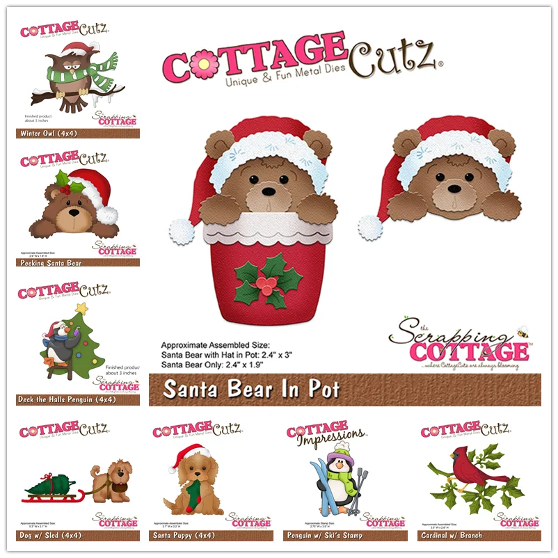 

Christmas Matel Cutting Dies Child Bear Bird Owl Mouse Penguin Cat Dog Animal Gifts Dies Scrapbooking Paper Cards Craft No Stamp