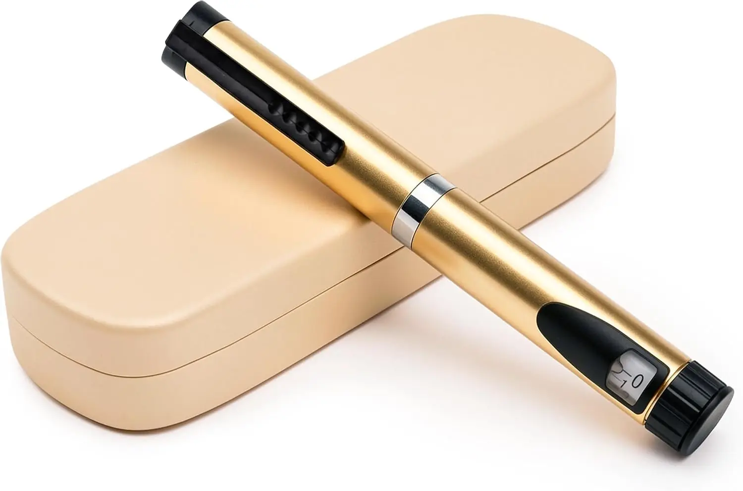 60 Unit V3 Reusable Peptide Pen Injector, Adjustable Dose Dial, Compatible with 3ml Cartridges, Clear Scale, Gold Metal Body