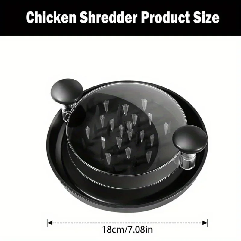 Upgraded Chicken Shredder with Transparent Cover: Large Anti-Slip Rotating Tool for Chopping Chicken, Beef, Cabbage,Vegetables image 2