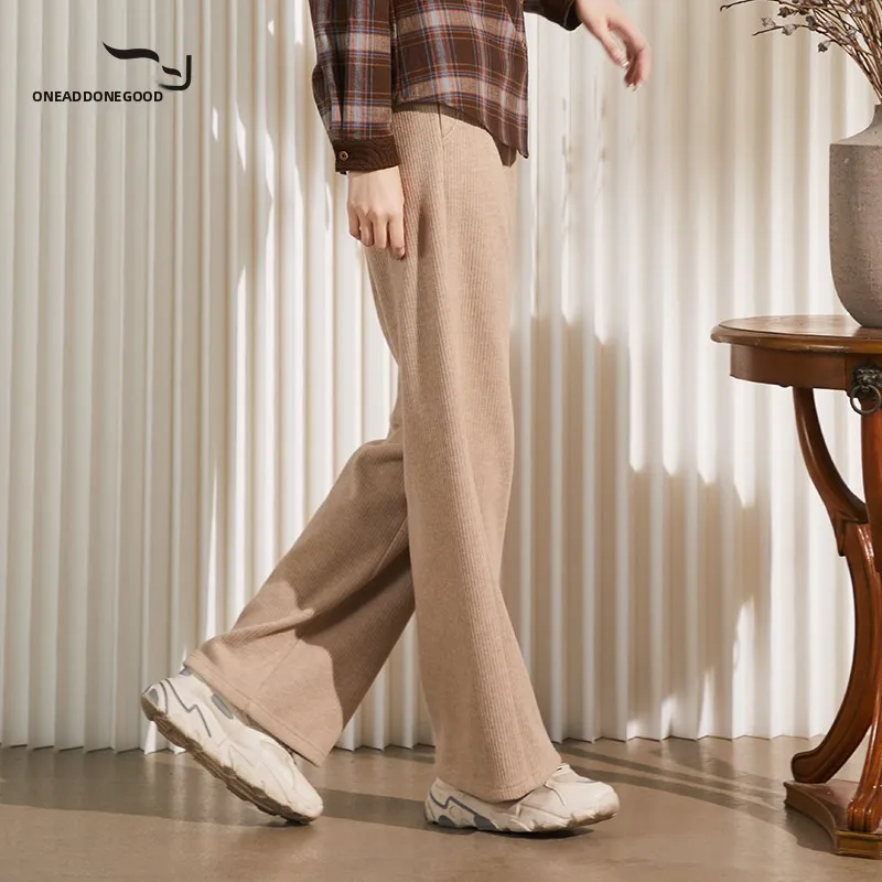 

Slimming High Waist Wide Leg Pants Faionable Simple Match Women's Long Trousers Autumn Winter New Sle Oneaddonegood ENQK004