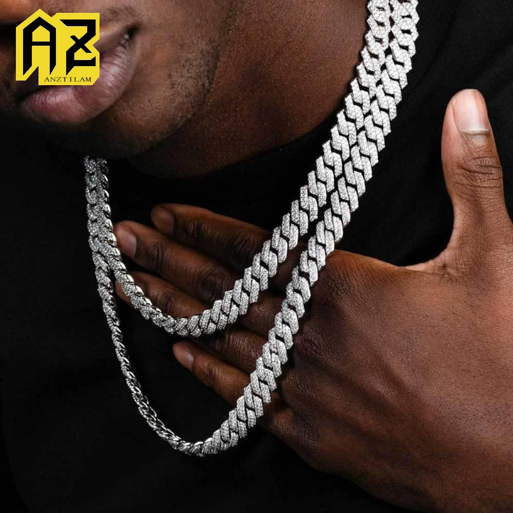 

14mm Iced Out Cuban Chain Necklace for Men Women Zircon Bling Miami Chain Hip Hop Jewelry Free Shipping