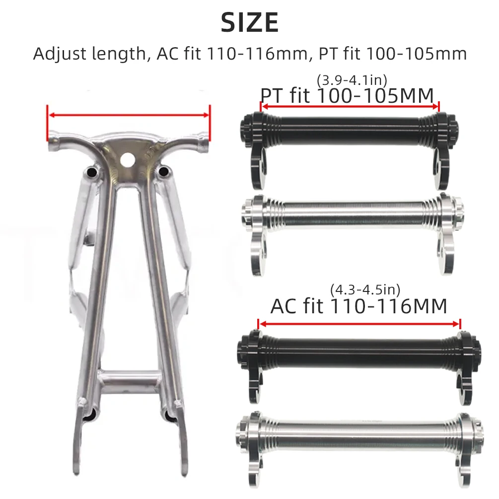 TWTOPSE Bike Easy Wheel Extension Rod For Brompton Folding Bicycle Telescopic Bar Rear Cargo Rack Titanium Bolts Easywheel Parts