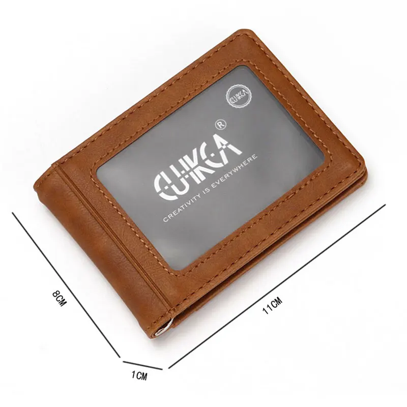 Men's Wallet Leather Credit Card Wallet RFID Protection Simple Ultra-thin PU Small Money Clip Card Holder