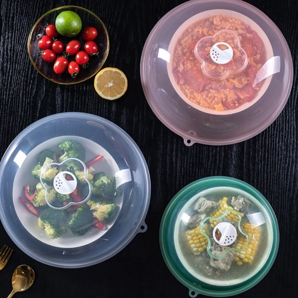 

New Transparent Heating Lid Reusable Plastic Food Cover Thickened Protect Fresh Insulation Tray Preservation