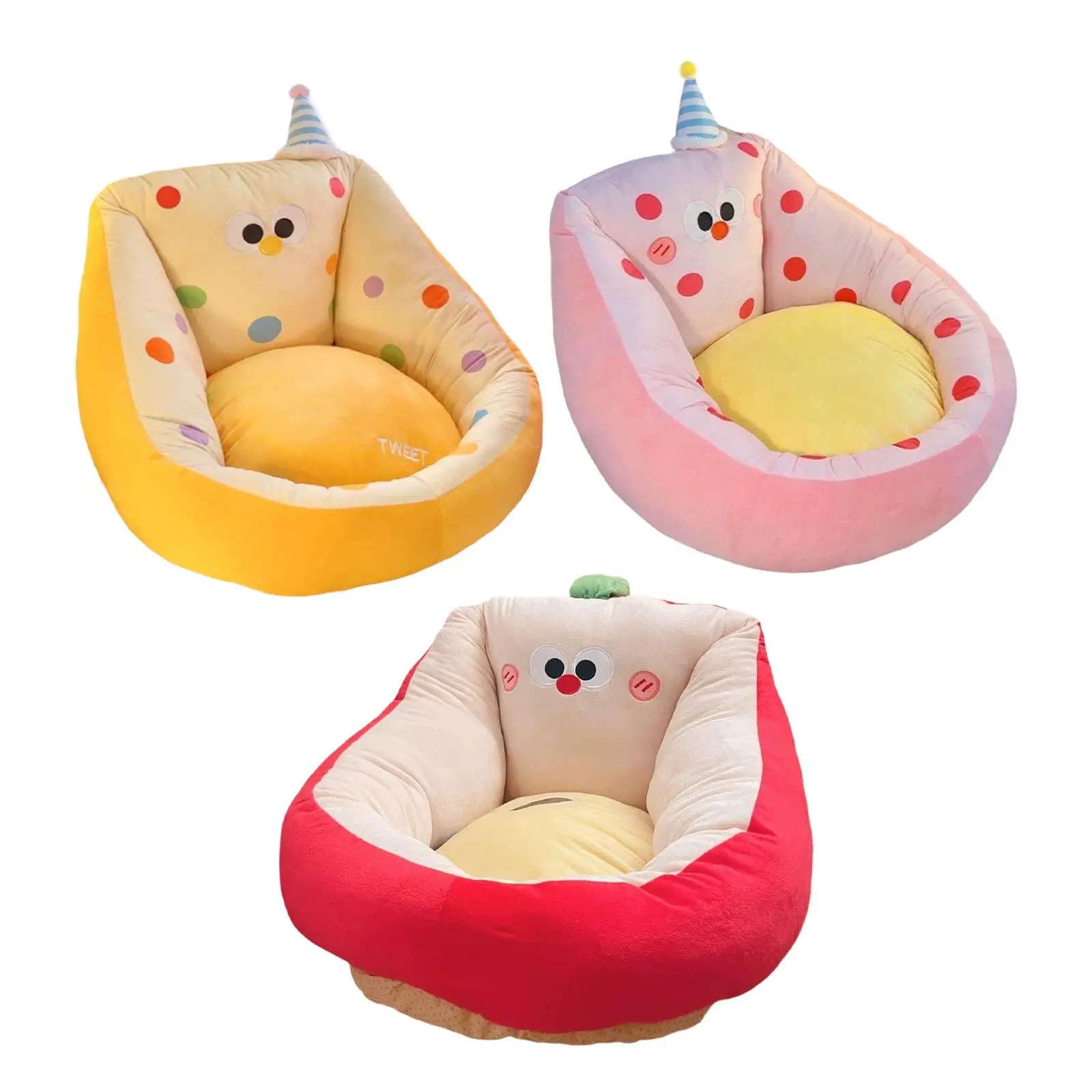 Kawaii Cushion Chair Room Decor Soft Comfortable Lazy Sofa Plush Seat Cushion for Playroom Living Room Study for Girls Woman