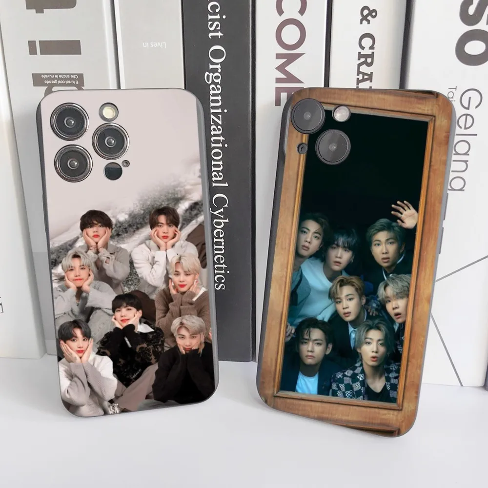 1 szt. Etui na telefon KPOP B-BTS Silicone Soft do iPhone 16 15 14 13 12 11 X XR Plus Pro Max Plus