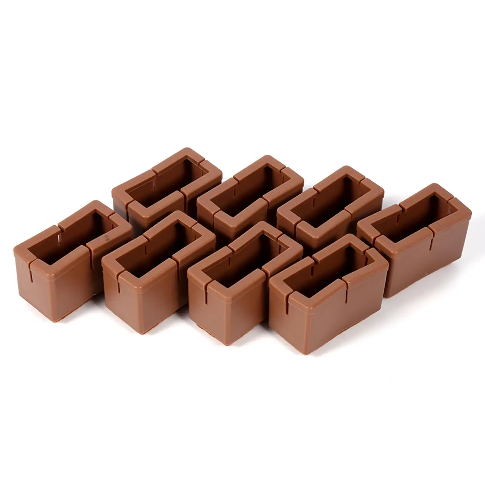 8PCS Silicone Chair Leg Furniture Table Feet Covers Floor Protectors Floor Protection Transparent Brown