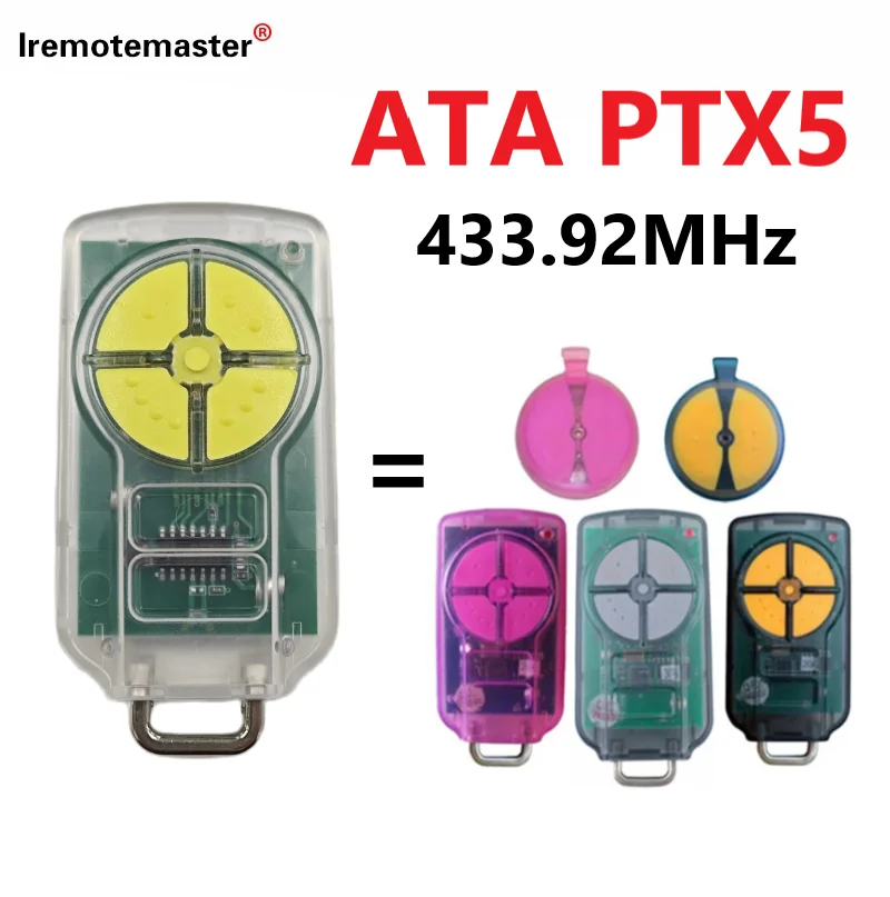 جهاز تحكم عن بعد بباب المرآب ، الأحدث ، ATA ، PTX 5 ، TrioCode ، متوافق مع ، GDO ، 11V ، 1 ، 6V ، 3 ، 6V ، 4 ، 7V ، 3 ، 8V ، 3 ، 9V ، 3 ، 9V ،