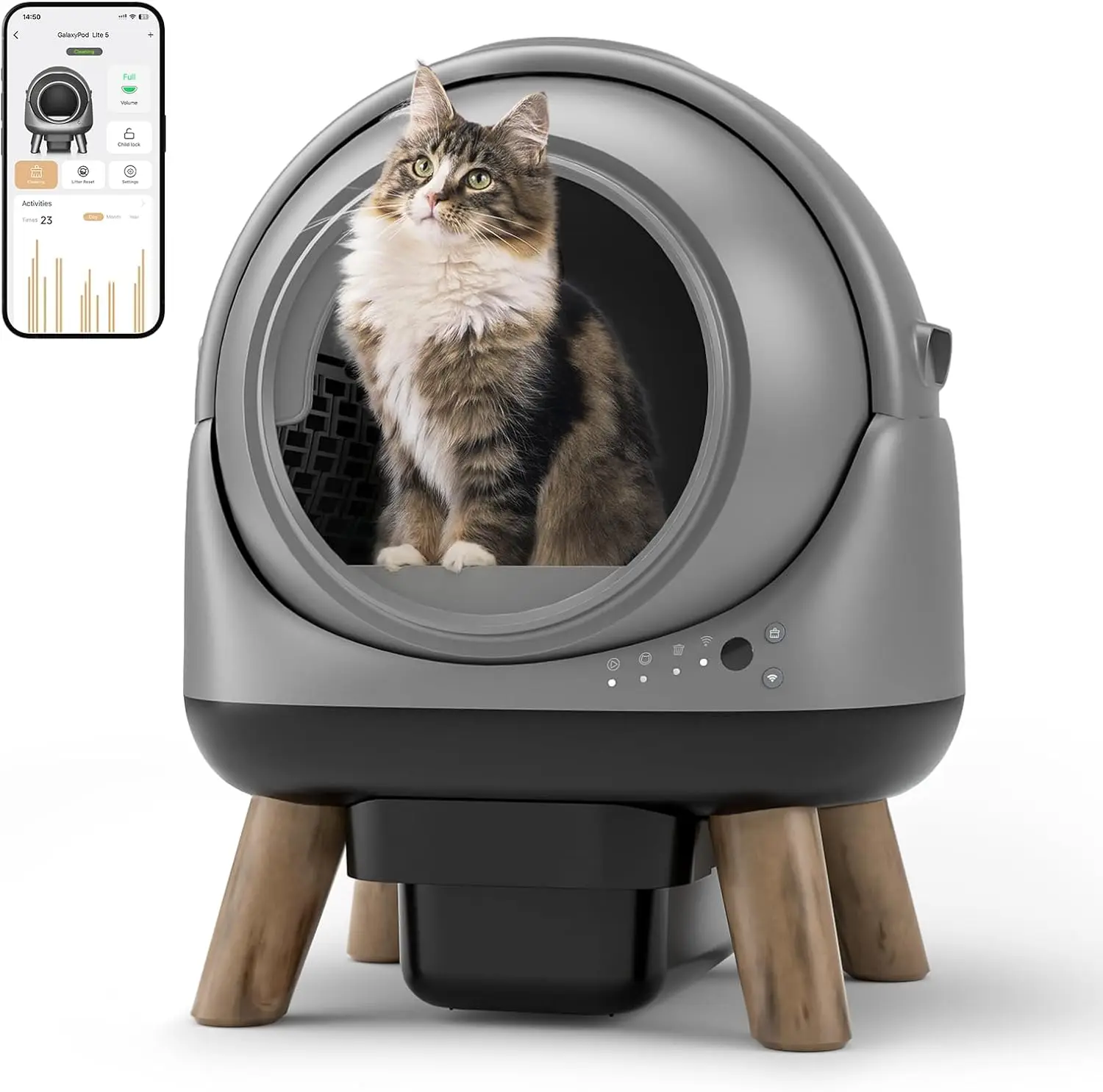 

Self Cleaning Litter Box,Automatic Cat Litter Box for Cats,65L Robot with Large Openning/Odor-Control/Dual Safety Protection