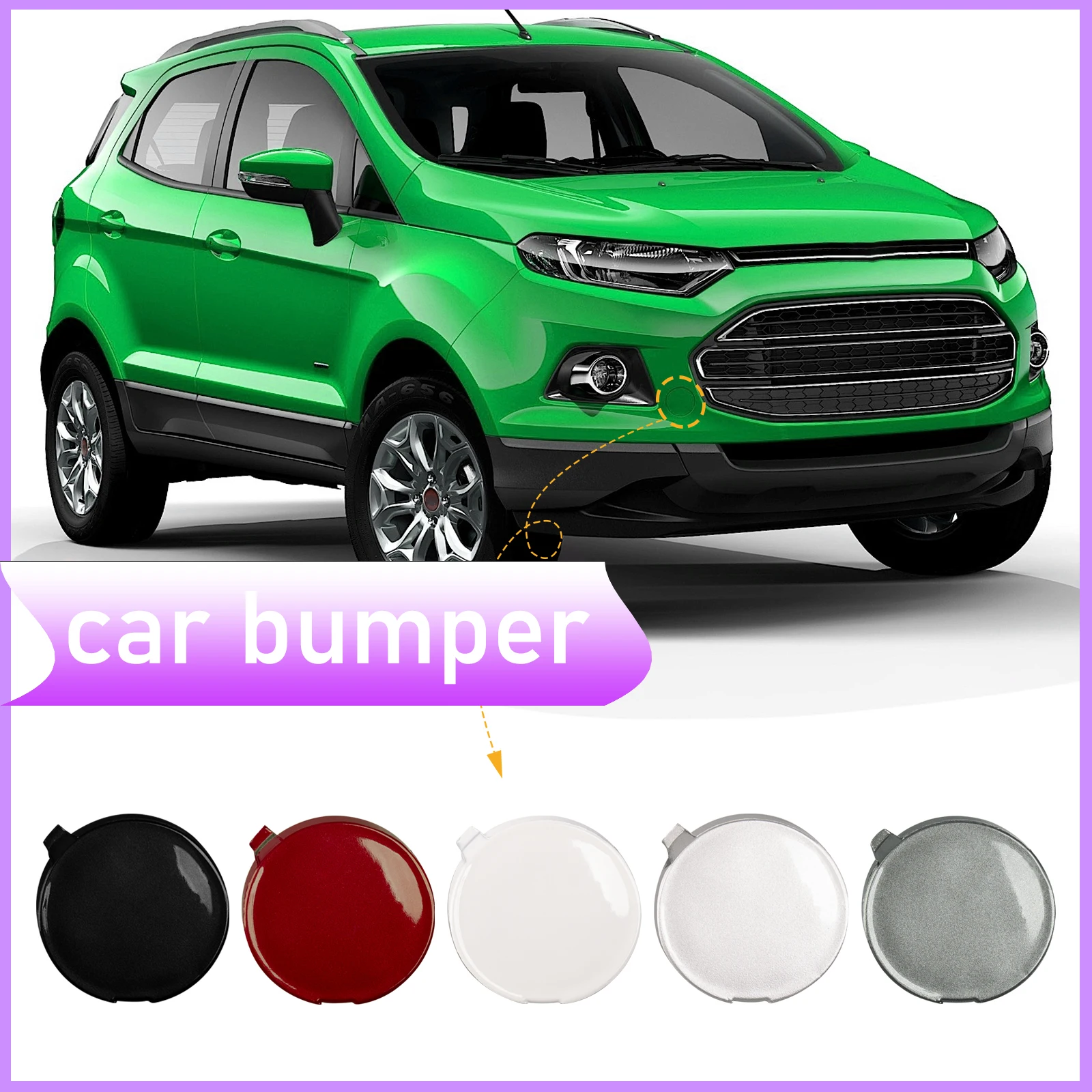 

Front Bumper Tow Hook Cap Towing Eye Cover For Ford Ecosport 2013-2017 Car Accessories