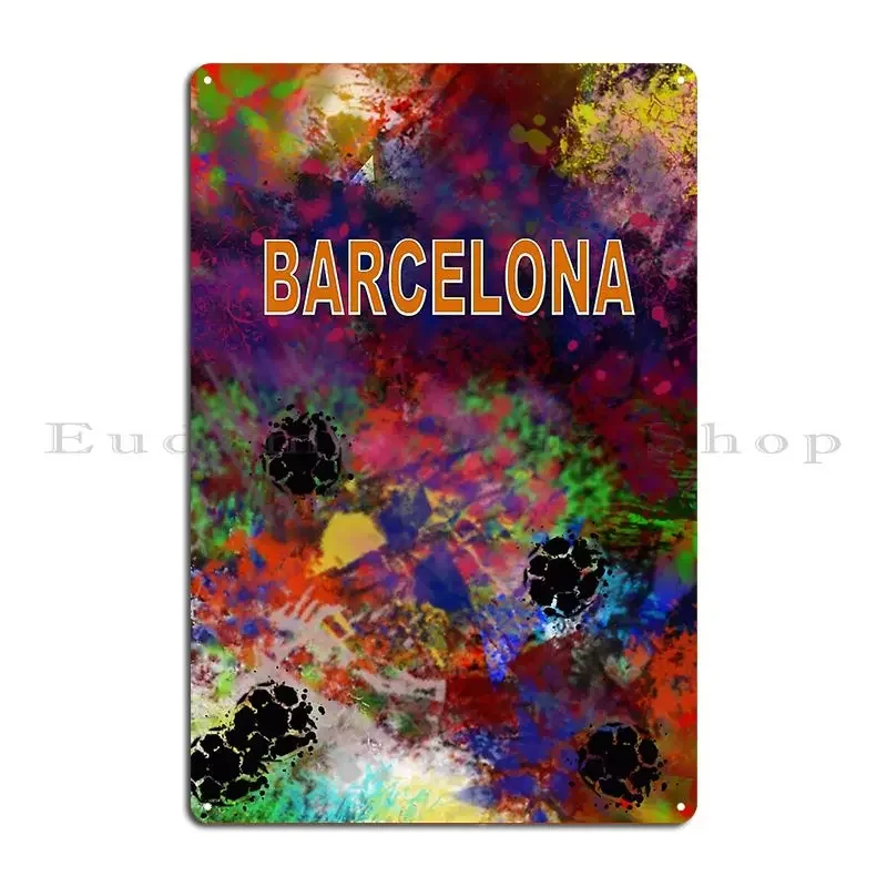 Barcelona Metal Sign Kitchen Plaques Cave Living Room Personalized Tin Sign Poster