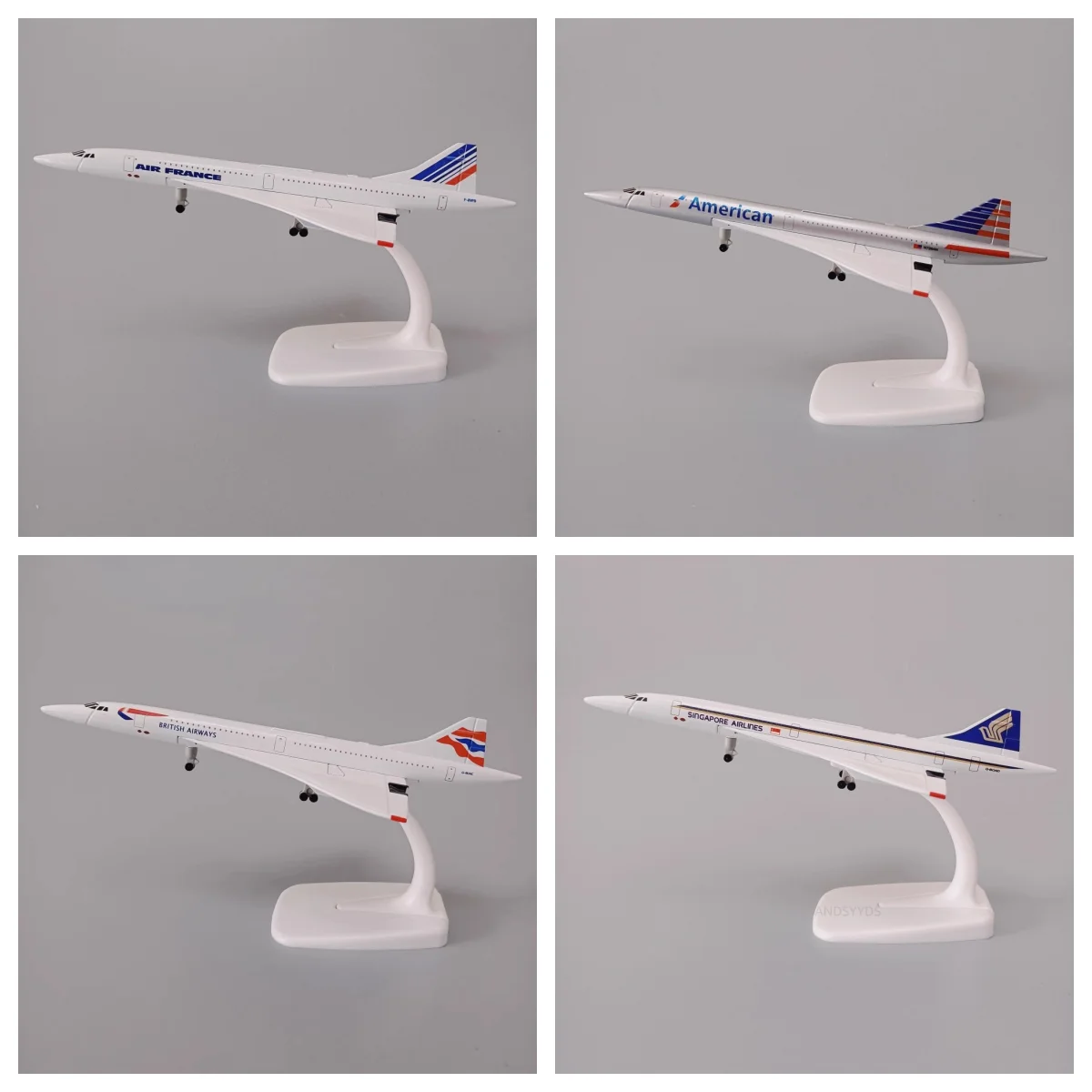 

20CM Plane Model Concorde Series Air France American British Miniature Airplane Model Replica Alloy Material Diecast Collectible
