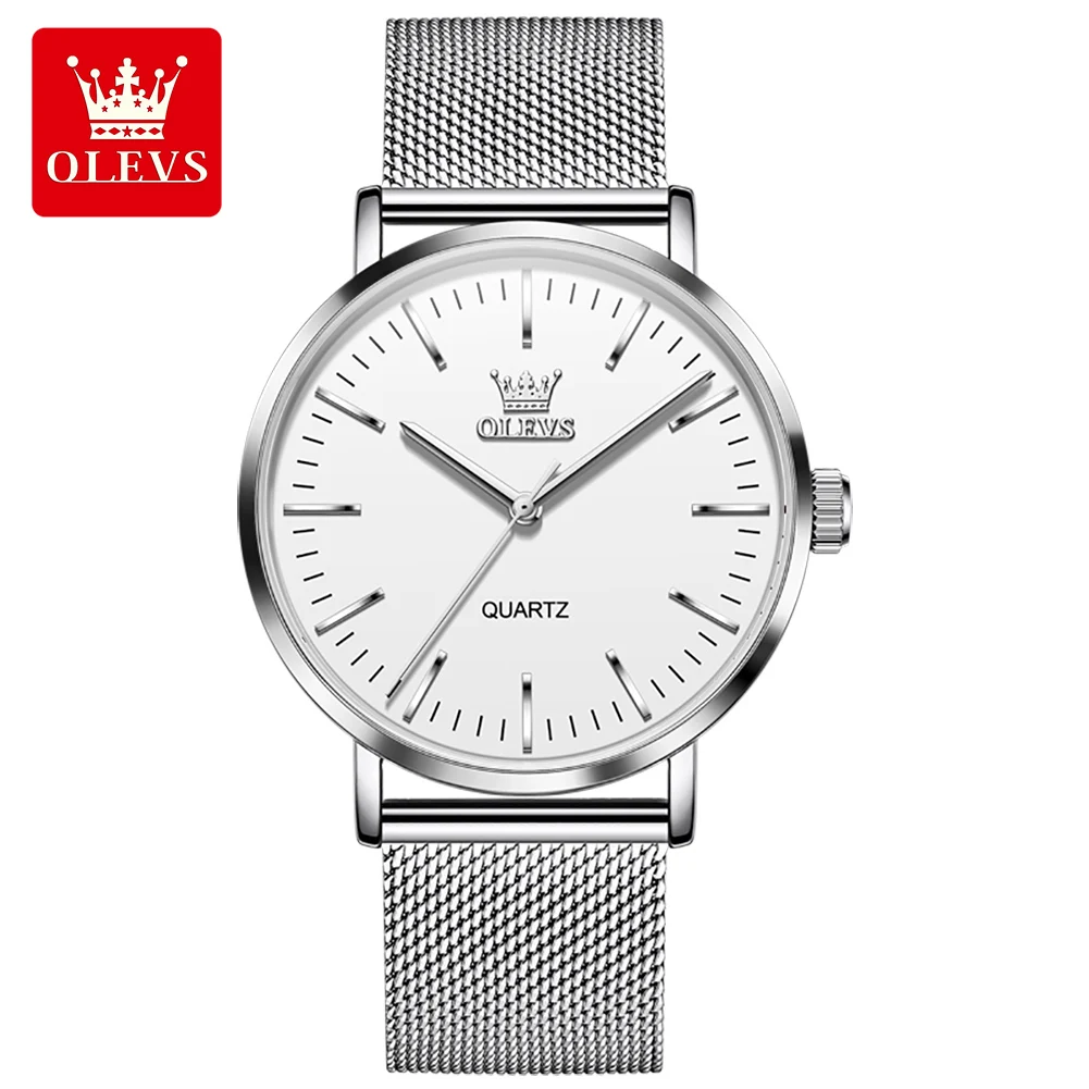 OLEVS 7125 Man Hand Clock Waterproof Luminous Stainless steel Men Watches Mesh Belt Simple Style Watch