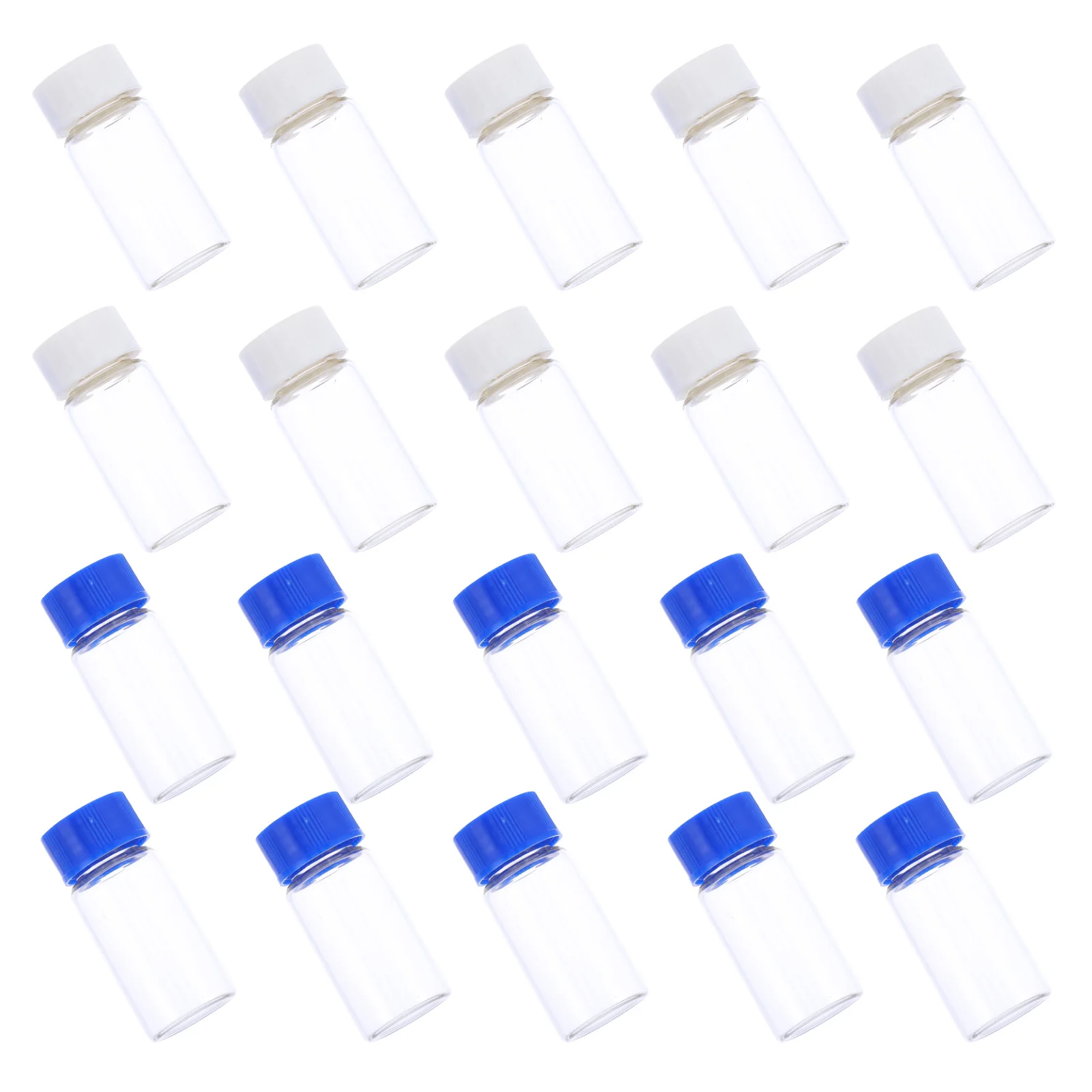 

20Pcs Cylinder Reagent Bottles Glass Chemical Bottles Leakproof Sample Containers Laboratory Medicine Sealing Vials 5ml