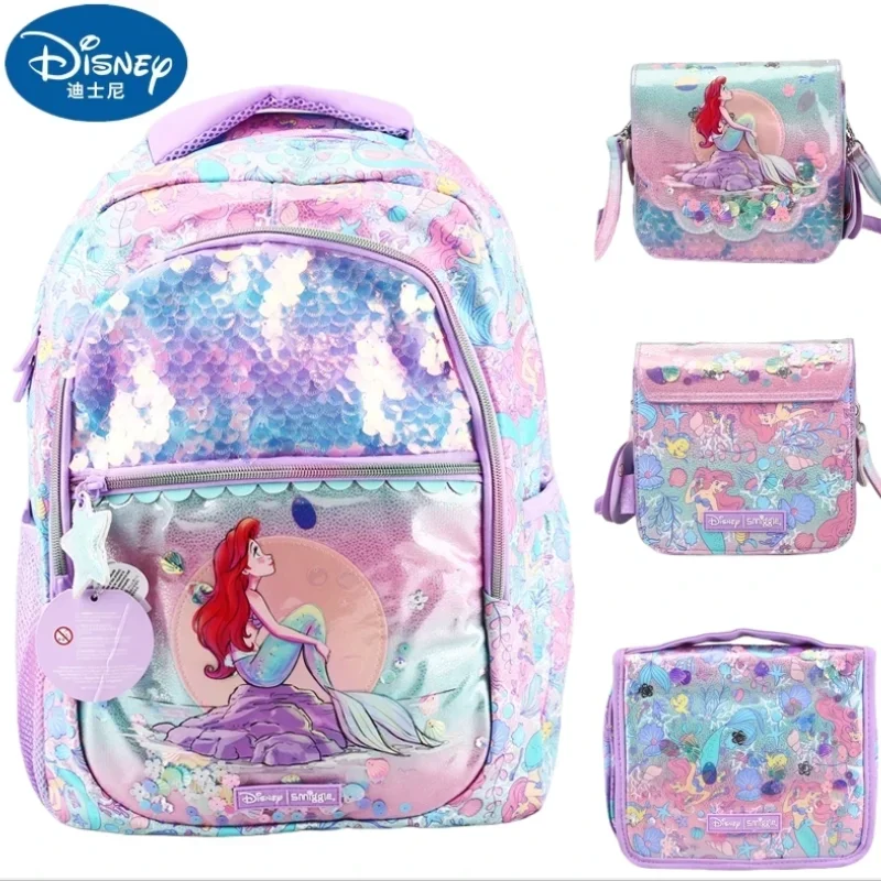 

New Genuine Disney Australia Smiggle Mermaid School Bag Student Stationery Student Pen Case Lunch Bag Backpack School Kid's Gift