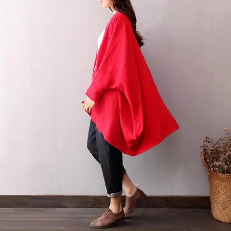 2024 Spring Women' Loose casual batwing sleeve cotton linen blouse,Autunm  Blouse Shirts Tops,14 colors brand shirts felpa donna