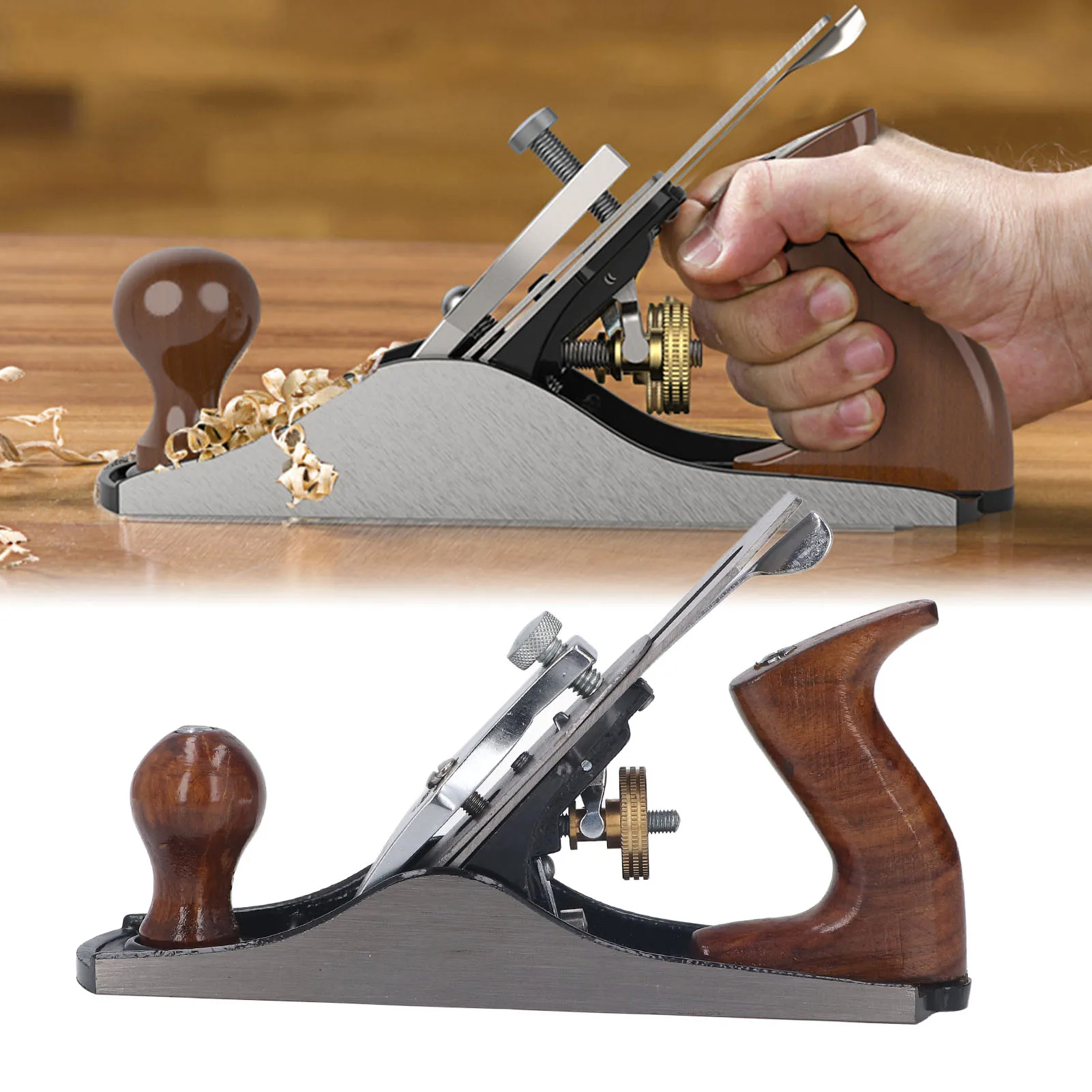 

Bench Hand Plane Sharply Blade Smoothly Base Ergonomic Handle Small Handheld Planer Manual Planing Tool for Woodworking