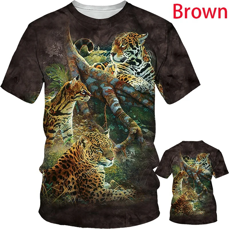 Cool Lion Tiger 3D Printed Couple T-shirt Unisex Summer Fashion Animal Short Tops