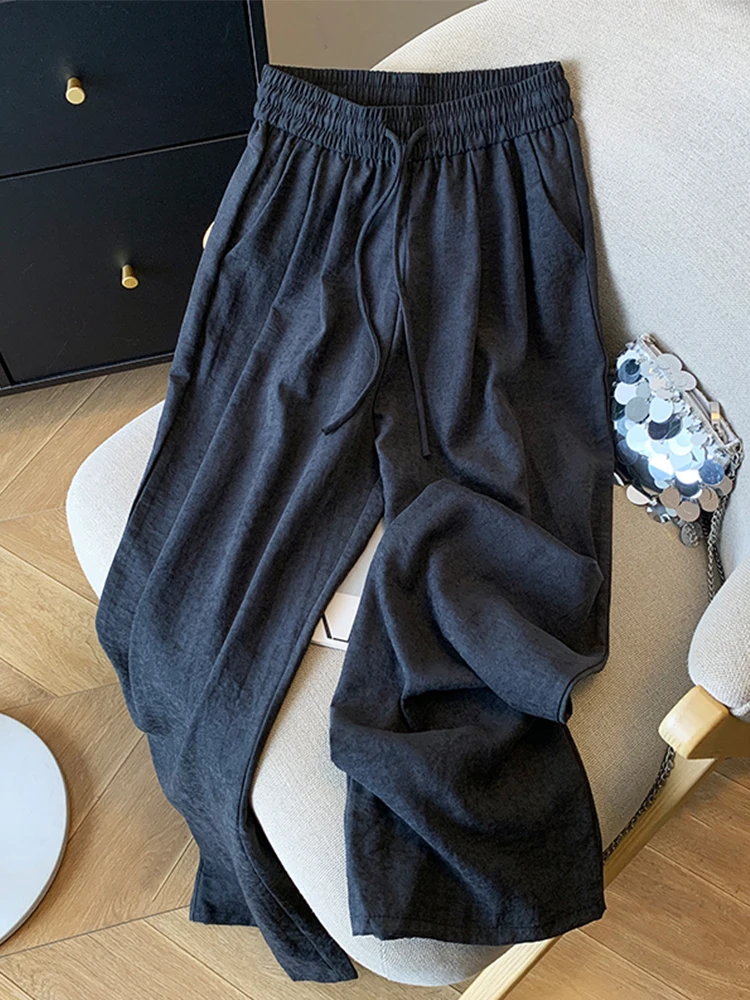 Harajuku Gaono Pajama Pants Women Y2k Elastic High Waist Straight Wide Leg Lounge Pj Pants Soft Pajama Bottoms Sleepwear 2025