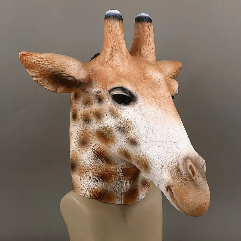 Sika Herten Masker Dier Gevlekte Herten Volledige Over Hoofd Giraffe Masker Latex Cervus Kostuum Rekwisieten Deluxe Maskerade Partij Carnaval Masker
