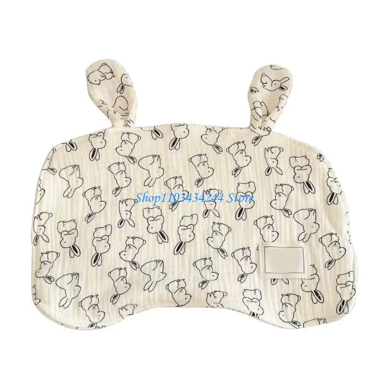 وسادة مسطحة لحديثي الولادة وسادة أطفال متعددة الطبقات وسادة رأس لطيفة على شكل دب للأذن #3